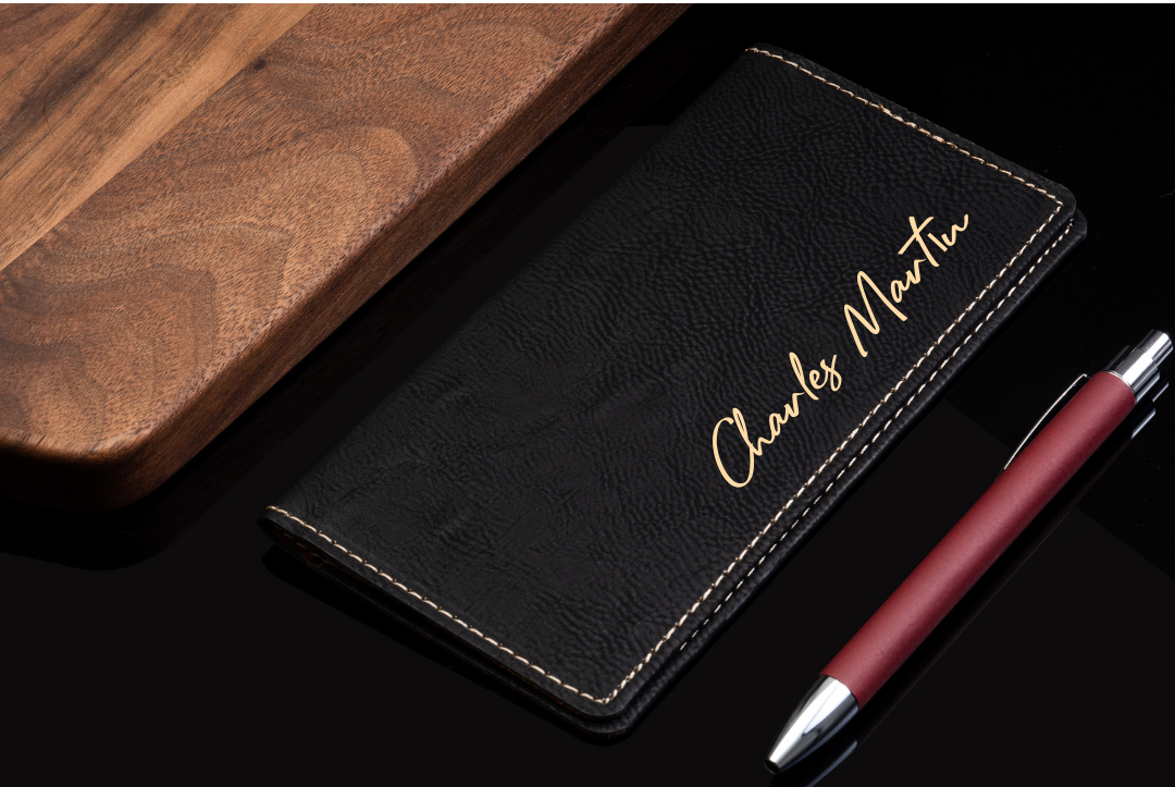 Personalized Checkbook Cover Engraved With Any Text or Your 